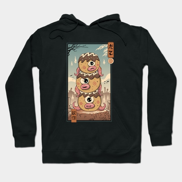 Yokai Takoyaki in Edo Hoodie by Vincent Trinidad Art